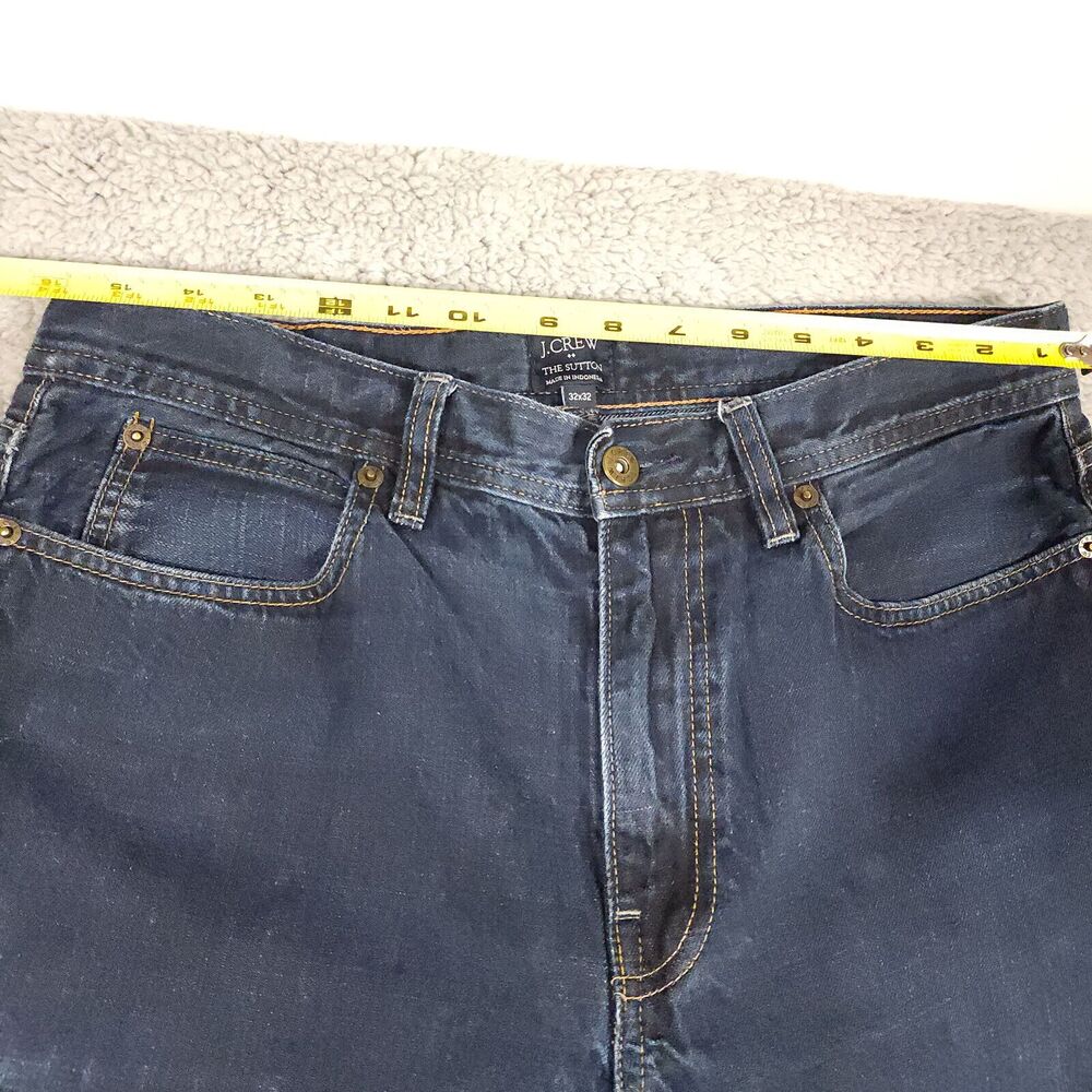 J.CREW The Sutton Mens Dark Wash Straight Leg 100% Cotton Jeans Size 32x32 a015 - Picture 7 of 12